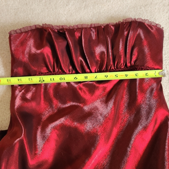 90s Y2K Fairy Whimsygoth Milkmaid coquette prom Red Satin shimmer 8 - Picture 13 of 14